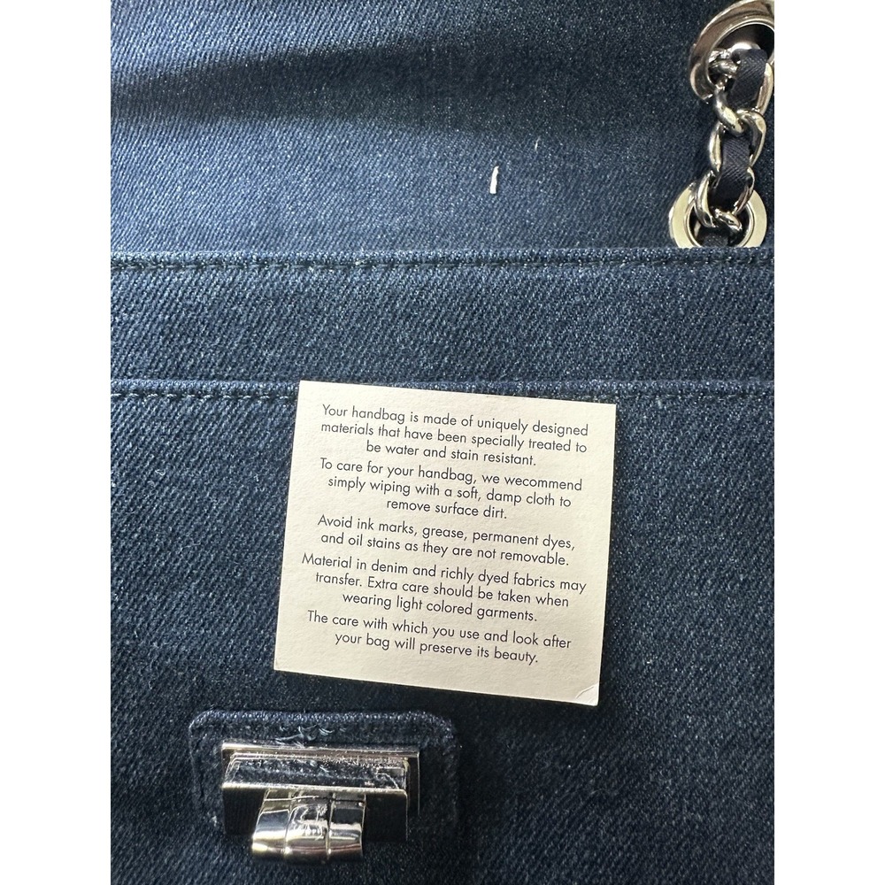 Karl Lagerfeld Agyness Signature Blue Chambray Canvas Shoulder Bag - Picture 9 of 13